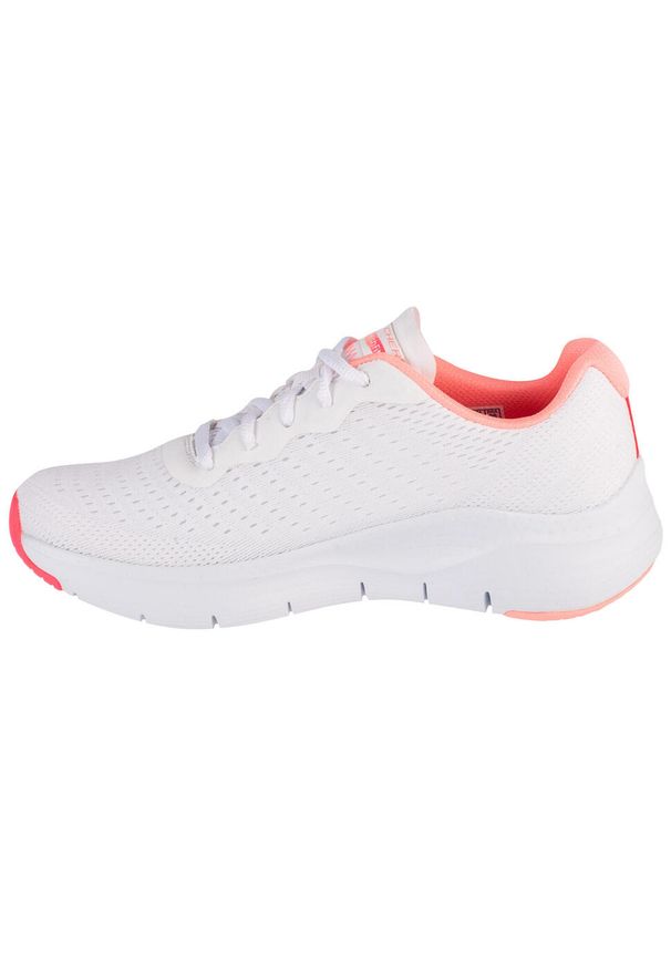 skechers - Buty sportowe Sneakersy damskie, Arch Fit-Infinity Cool. Kolor: biały, wielokolorowy. Model: Skechers Sport. Sport: turystyka piesza