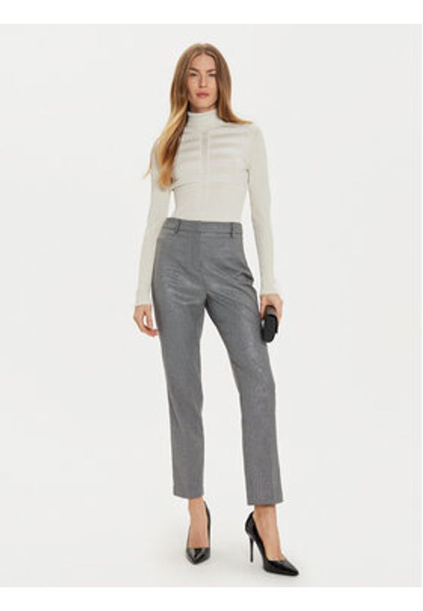 Morgan Chinosy 242-PALS.F Szary Slim Fit. Kolor: szary. Materiał: syntetyk, wiskoza