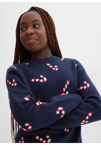bonprix - Cienki sweter z motywem bożonarodzeniowym. Kolor: niebieski #3