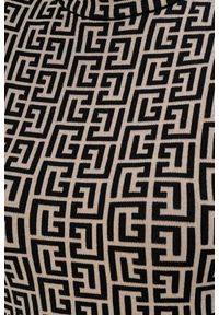 Balmain - BALMAIN Damska bluzka z golfem w czarny monogram. Typ kołnierza: golf. Kolor: beżowy. Materiał: dzianina. Długość rękawa: długi rękaw. Długość: długie #4