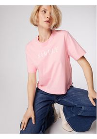 Simple T-Shirt TSD501 Różowy Cropped Fit. Kolor: różowy. Materiał: bawełna #3