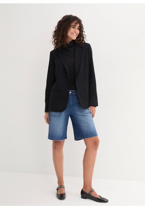 bonprix - Żakiet oversize. Kolor: czarny. Styl: klasyczny