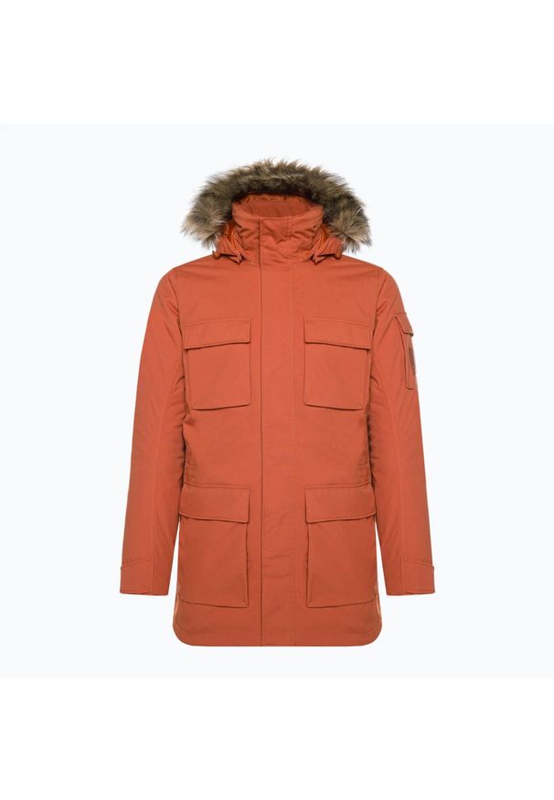 Kurtka zimowa męska Jack Wolfskin Glacier Canyon Parka. Kolor: pomarańczowy. Sezon: zima. Sport: turystyka piesza