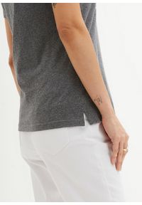 bonprix - T-shirt. Kolor: szary. Wzór: nadruk, kwiaty #3
