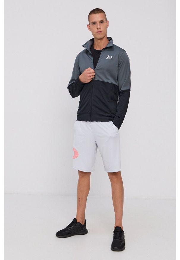 Under Armour bluza treningowa Pique 1366202 męska kolor szary gładka. Kolor: szary. Materiał: materiał. Wzór: gładki