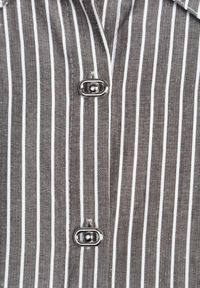 Born2be - Czarna Klasyczna Koszula z Bawełną w Paski Zapinana na Ozdobne Guziki Doriareida. Okazja: na co dzień, na spacer. Kolor: czarny. Materiał: bawełna. Wzór: paski. Styl: klasyczny #2