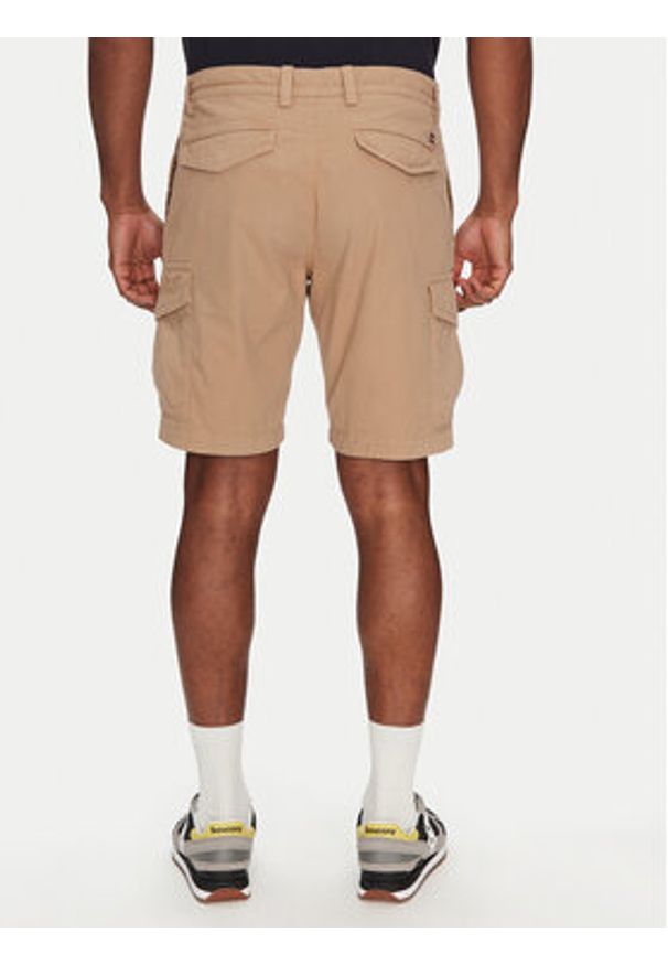 Napapijri Szorty materiałowe N-Deline NP0A4HOT Beżowy Regular Fit. Kolor: beżowy. Materiał: bawełna