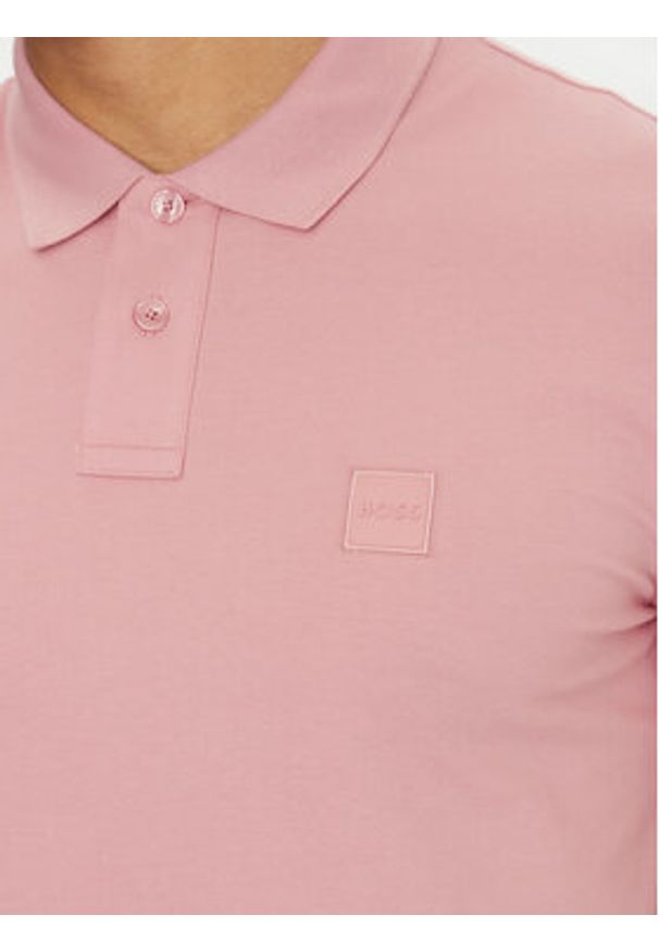 BOSS Polo Passenger 50507803 Różowy Slim Fit. Typ kołnierza: polo. Kolor: różowy. Materiał: bawełna