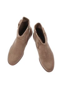 Botki damskie S.Barski, cholewka z materiału ażurowe wykończenie krótka cholewka pętla z tyłu elegancki fason, brązowe, HY61-8025. Kolor: brązowy. Materiał: materiał. Szerokość cholewki: normalna. Wzór: ażurowy. Sezon: wiosna, jesień. Obcas: na obcasie. Styl: elegancki. Wysokość obcasa: niski #5