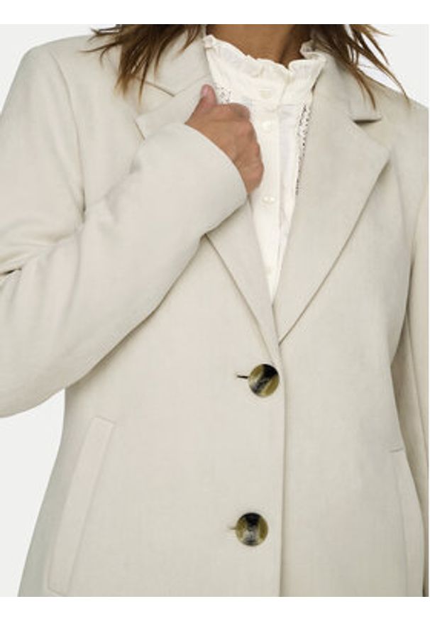 only - ONLY Płaszcz przejściowy Diane 15336518 Beżowy Regular Fit. Kolor: beżowy. Materiał: skóra
