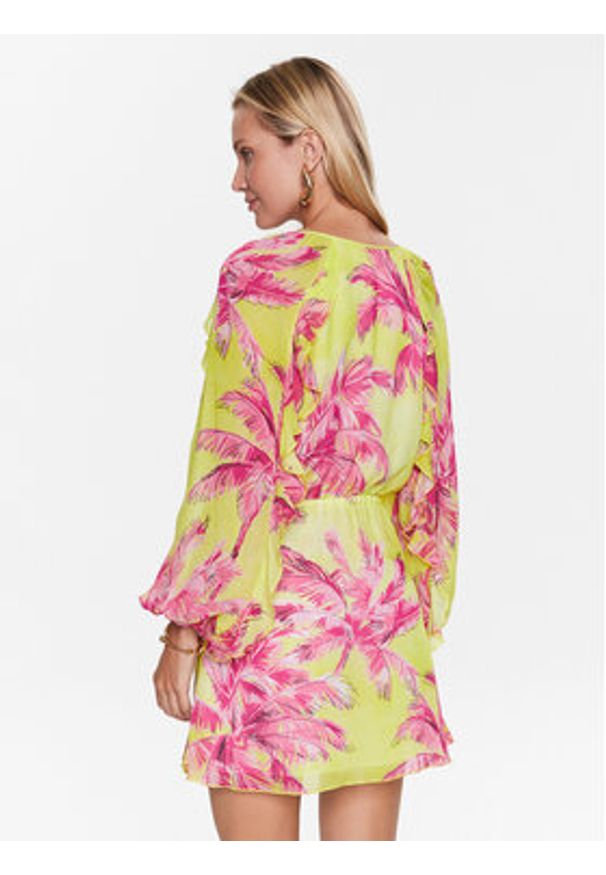 Ermanno Firenze Sukienka codzienna D42EQ034EB4 Żółty Regular Fit. Okazja: na co dzień. Kolor: żółty. Materiał: wiskoza. Typ sukienki: proste. Styl: casual