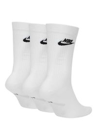 SKARPETY Nike Sportswear Everyday Essential Crew 3 Pairs, Dla obu płci. Kolor: biały. Materiał: materiał, poliester