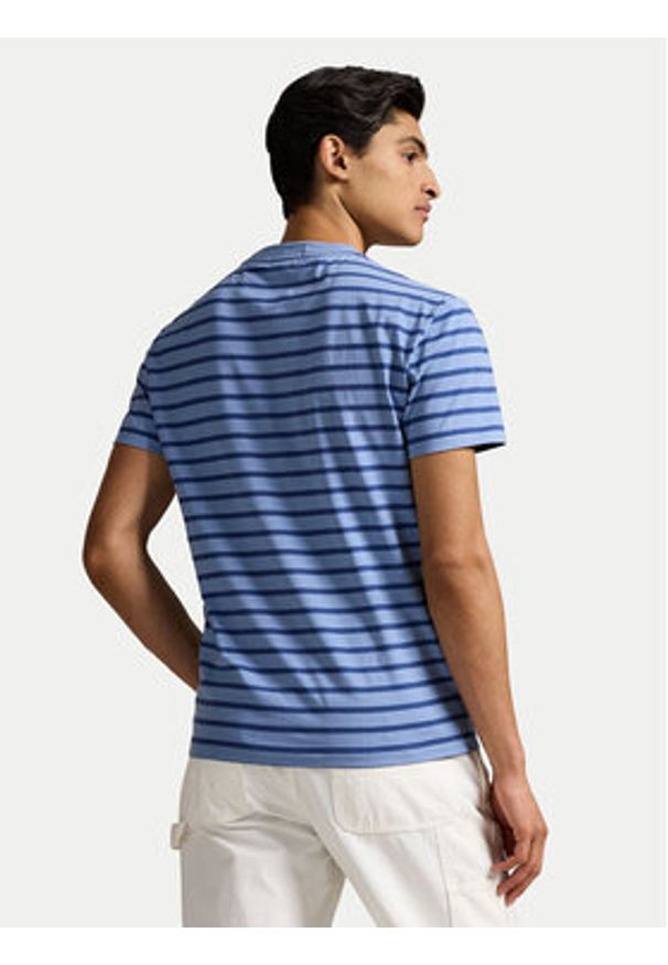Polo Ralph Lauren T-Shirt 710938134009 Niebieski Custom Slim Fit. Typ kołnierza: polo. Kolor: niebieski. Materiał: bawełna