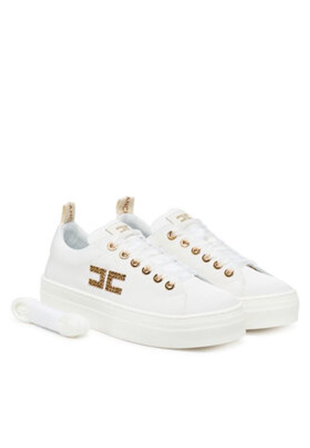 Elisabetta Franchi Sneakersy F4-A9E-0241 M Biały. Kolor: biały. Materiał: materiał