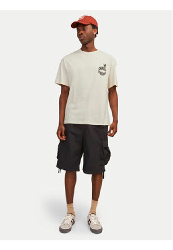 Jack & Jones T-Shirt Jorfrutti 12256926 Écru Wide Fit. Materiał: bawełna