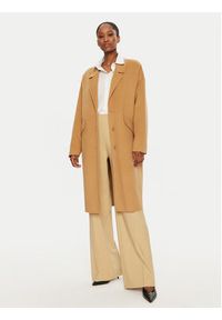 United Colors of Benetton - United Colors Of Benetton Płaszcz wełniany 28F7DN06B Beżowy Regular Fit. Kolor: beżowy. Materiał: syntetyk #4