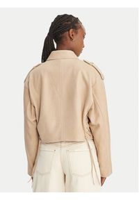BOSS Kurtka skórzana C_Salace 50554143 Beżowy Regular Fit. Kolor: beżowy. Materiał: skóra #6