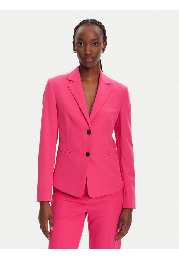 Hugo - HUGO Marynarka Agonia-1 50539976 Różowy Slim Fit. Kolor: różowy. Materiał: syntetyk