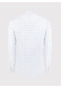 Pako Lorente - PAKO LORENTE – Biała koszula męska w drobny wzór. Okazja: na co dzień, do pracy. Typ kołnierza: button down. Kolor: biały. Materiał: bawełna, elastan. Styl: casual #6