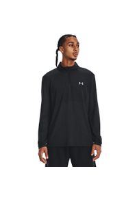 Longsleeve do biegania męski Under Armour Seamless Stride 1/4 Zip. Kolor: czarny. Długość rękawa: długi rękaw