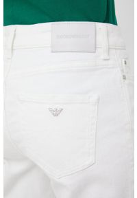 Emporio Armani jeansy damskie high waist. Stan: podwyższony. Kolor: biały