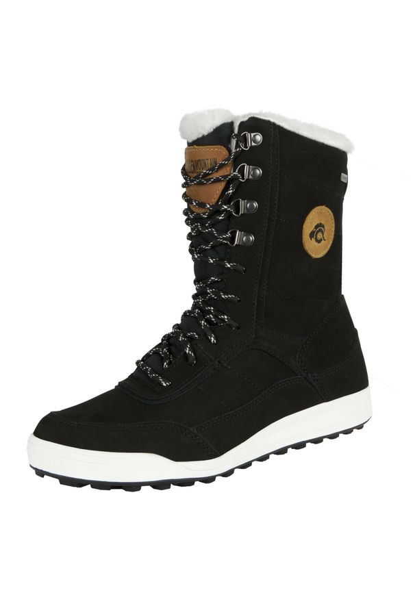 GUGGEN MOUNTAIN - Damskie futrzane buty zimowe z wełny jagnięcej. Kolor: czarny. Materiał: wełna, futro. Sezon: zima. Styl: sportowy, elegancki