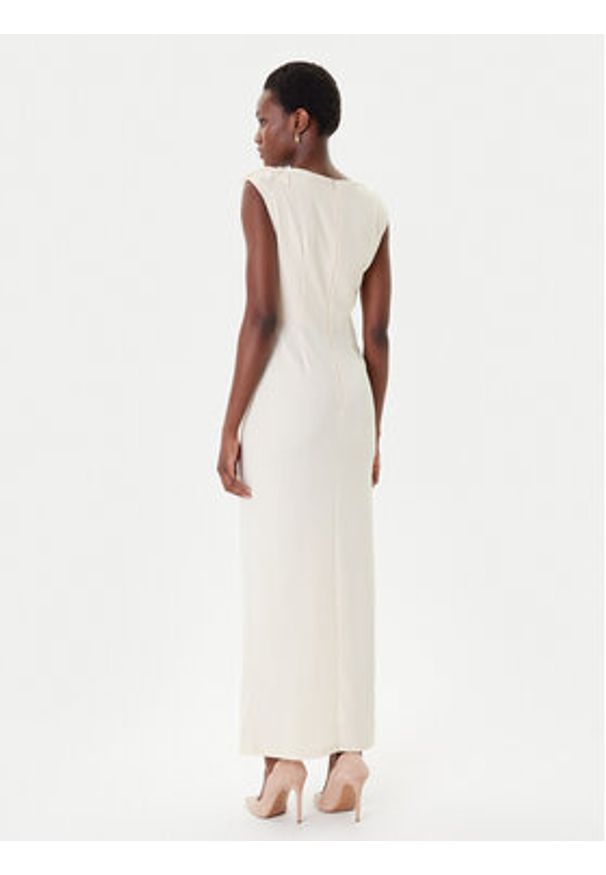 Rinascimento Sukienka wieczorowa CFC0020094002 Beżowy Slim Fit. Kolor: beżowy. Materiał: syntetyk. Styl: wizytowy