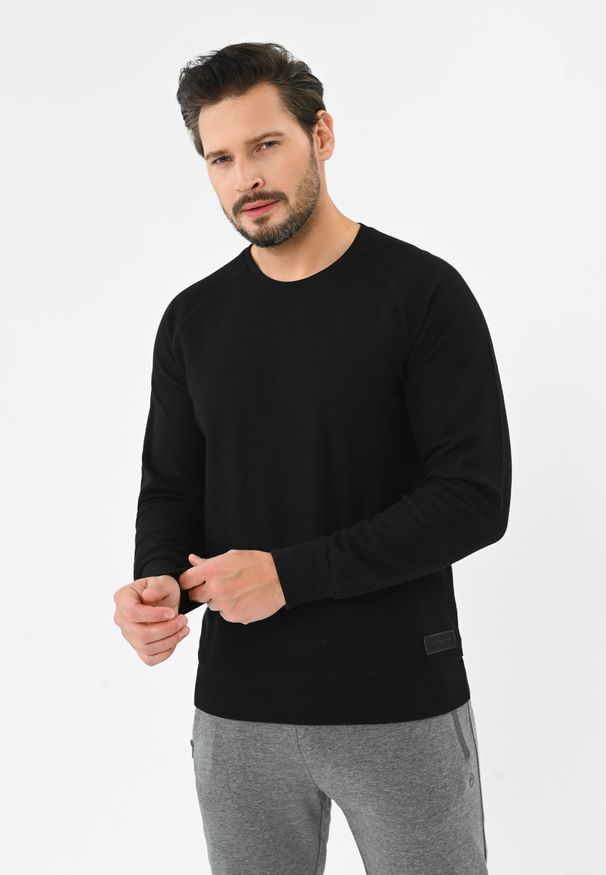 Volcano - Bluza ze strukturą B-LION. Okazja: na co dzień. Kolor: czarny. Materiał: bawełna, materiał. Długość rękawa: raglanowy rękaw. Styl: klasyczny, casual, sportowy