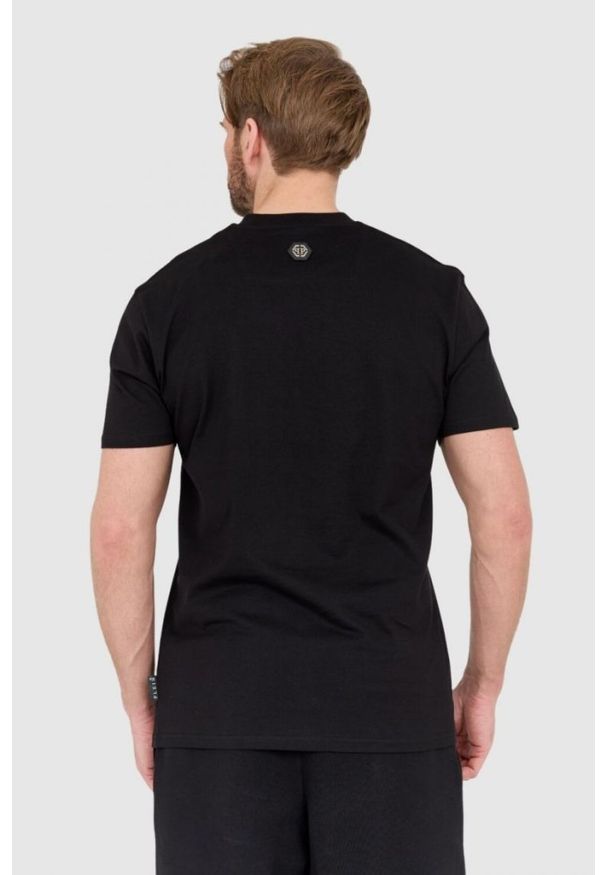 Philipp Plein - PHILIPP PLEIN Czarny męski t-shirt skull, Rozmiar L. Kolor: czarny