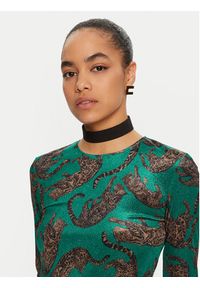 Just Cavalli Sukienka codzienna 77PAO920 Zielony Slim Fit. Okazja: na co dzień. Kolor: zielony. Materiał: syntetyk. Typ sukienki: proste. Styl: casual #3