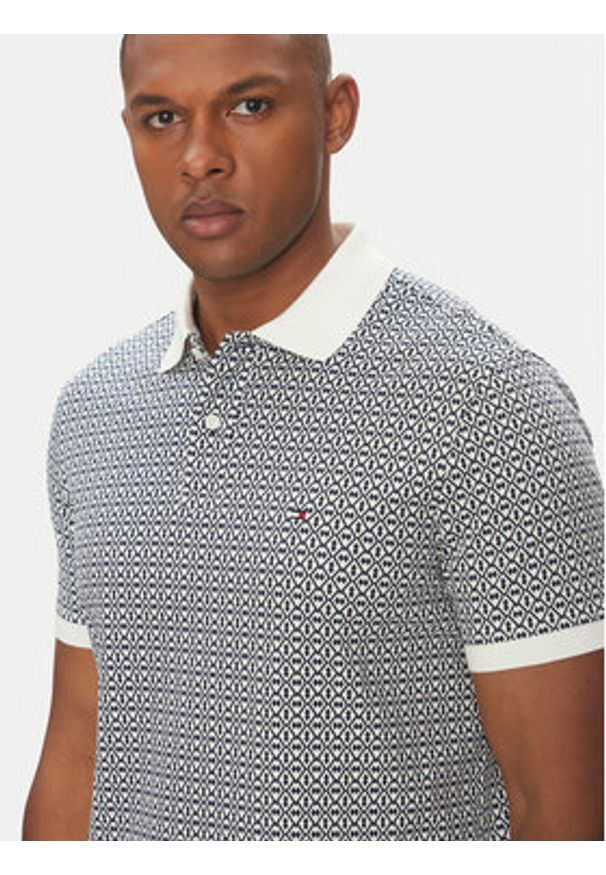TOMMY HILFIGER - Tommy Hilfiger Polo Interlock MW0MW39234 Granatowy Regular Fit. Typ kołnierza: polo. Kolor: niebieski. Materiał: bawełna