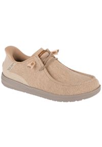 skechers - Buty sportowe Sneakersy męskie, Slip-Ins: Melson - Coronado. Kolor: beżowy. Materiał: materiał. Sport: turystyka piesza