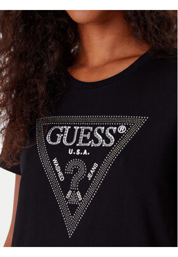 Guess T-Shirt W5BI18 I3Z14 Czarny Regular Fit. Kolor: czarny. Materiał: bawełna