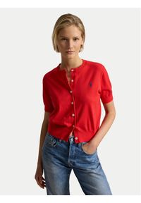 Polo Ralph Lauren Kardigan 211A12718002 Czerwony Regular Fit. Typ kołnierza: polo. Kolor: czerwony. Materiał: bawełna #1