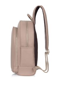 Ochnik - Skórzany plecak damski z kieszenią na laptop. Kolor: beżowy. Materiał: skóra #6