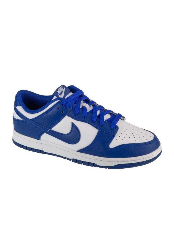 Nike - Męskie Buty Sportowe Dunk Retro Leather Low. Kolor: niebieski, biały, wielokolorowy. Sezon: zima. Styl: sportowy, retro
