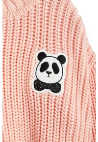 Mini Rodini sweter bawełniany dziecięcy kolor różowy. Kolor: różowy. Materiał: bawełna. Wzór: aplikacja #3