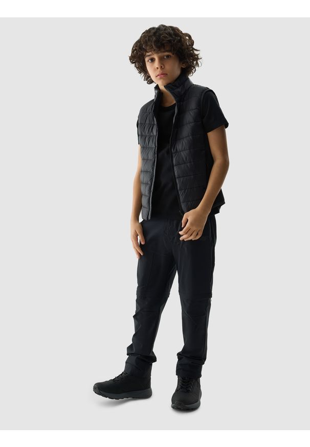 4f - 4F Spodnie 4Way Stretch chłopięce - czarne 152 (11-12 lat). Kolor: czarny. Materiał: tkanina, materiał, włókno. Sezon: lato. Sport: wspinaczka