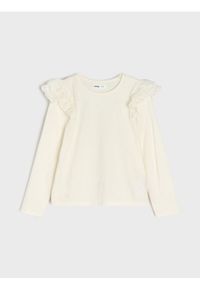 Sinsay - Bawełniana koszulka z falbanami - wielobarwny. Materiał: bawełna #1