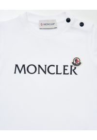 MONCLER KIDS - Biała koszulka z logo 0-3 lat. Kolor: biały. Materiał: bawełna. Wzór: nadruk, aplikacja. Sezon: lato