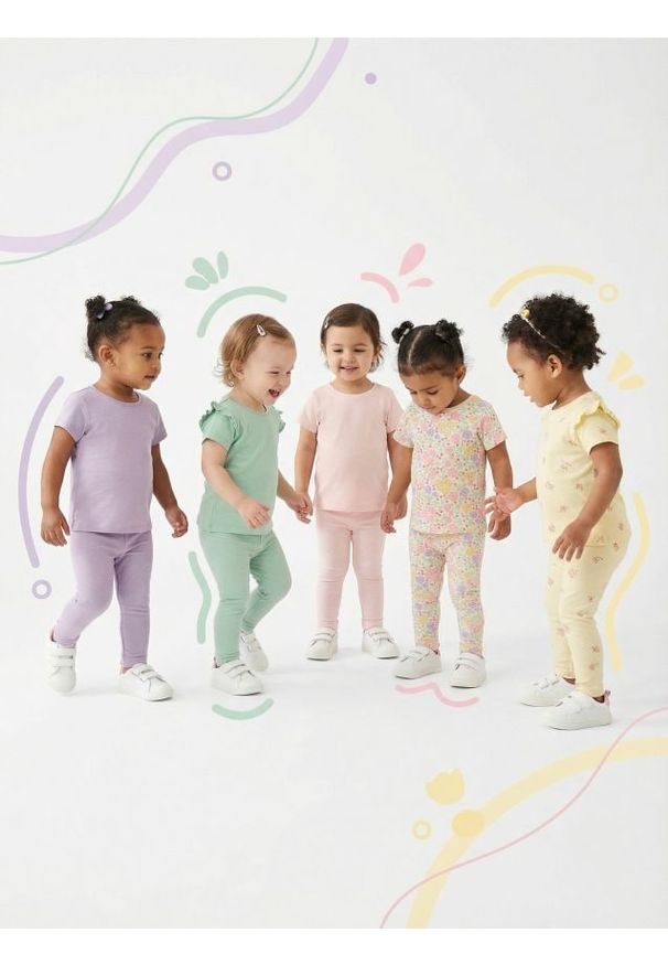 Sinsay - Bawełniana koszulka 5 pack - kremowy. Kolor: kremowy. Materiał: bawełna