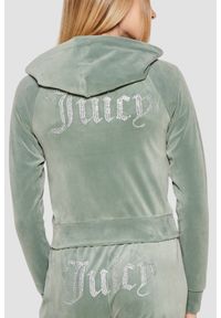 Juicy Couture - JUICY COUTURE Zielona damska bluza damska Madison Hoodie, Rozmiar M. Okazja: na co dzień. Kolor: zielony. Materiał: materiał. Styl: klasyczny, casual #3