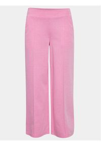 ICHI Spodnie materiałowe 20113287 Różowy Relaxed Fit. Kolor: różowy. Materiał: bawełna