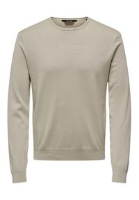 Only & Sons Sweter 22020088 Beżowy Regular Fit. Kolor: beżowy. Materiał: wiskoza #7