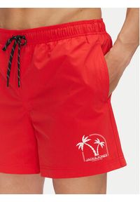 Jack & Jones - Jack&Jones Szorty kąpielowe Maui 12278729 Czerwony Regular Fit. Kolor: czerwony