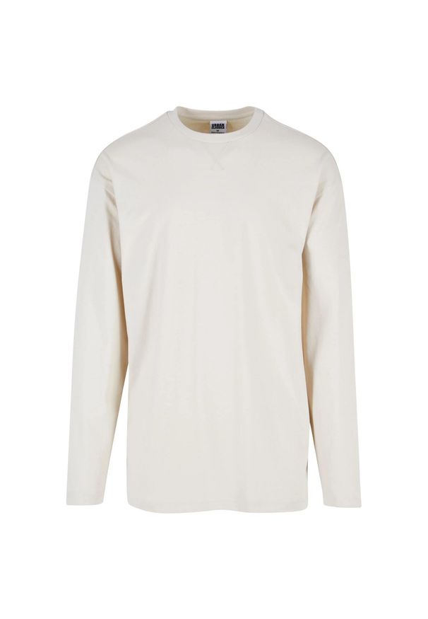 Urban Classics - Męski Sweter Z Długim Rękawem Z Otwartym Brzegiem. Kolor: beżowy. Długość rękawa: długi rękaw. Długość: długie. Sport: turystyka piesza