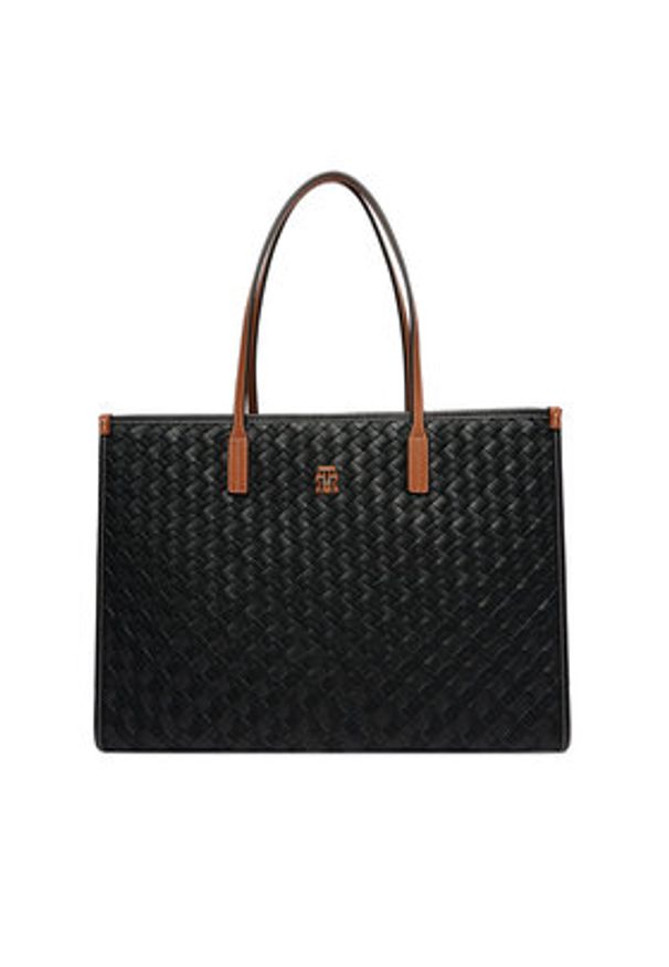 TOMMY HILFIGER - Tommy Hilfiger Torebka Th City Tote AW0AW18394 Czarny. Kolor: czarny. Materiał: skórzane