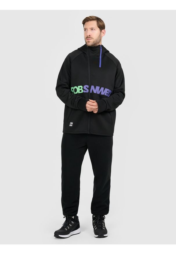 4f - 4F Bluza dresowa rozpinana z kapturem męska - czarna XL. Okazja: na co dzień. Typ kołnierza: kaptur. Kolor: czarny. Materiał: dresówka. Styl: casual, klasyczny