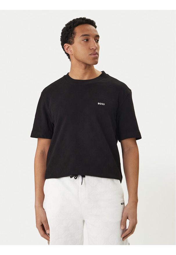 BOSS T-Shirt Member 50558867 Czarny Relaxed Fit. Kolor: czarny. Materiał: bawełna