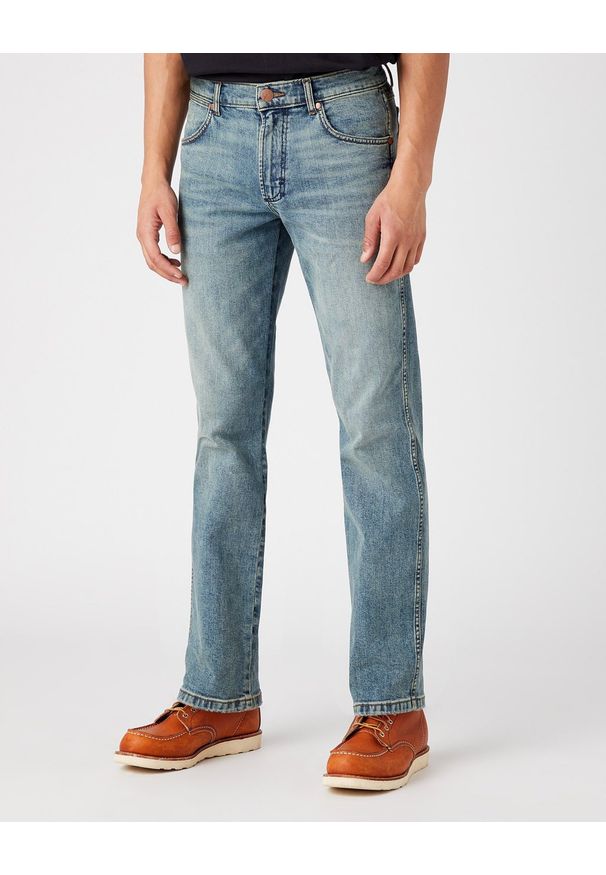 Wrangler - WRANGLER TEXAS MĘSKIE SPODNIE JEANSOWE GRID INDIGO W1215929Y 112145766